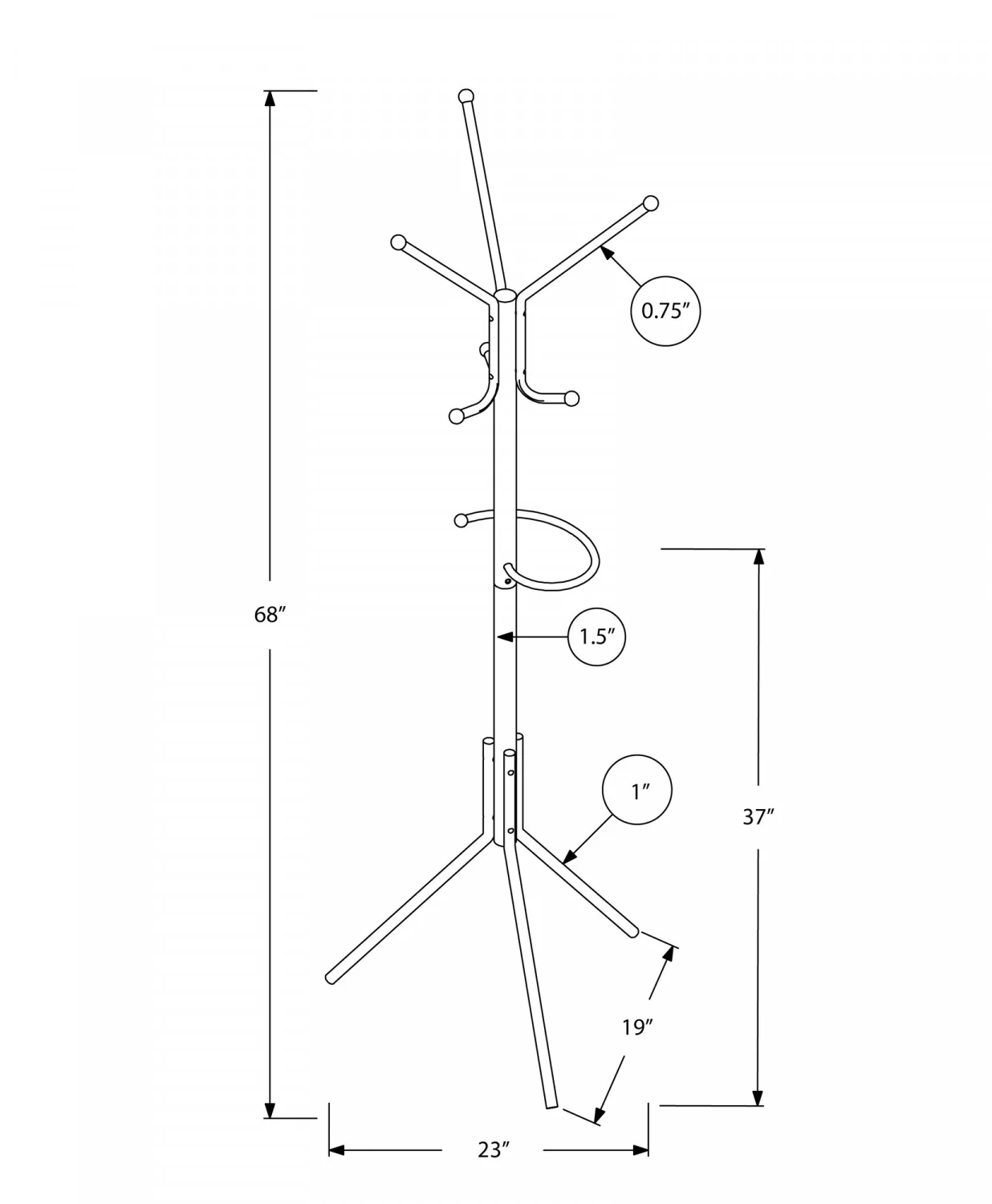 Elix Coat Rack - White - Image 3