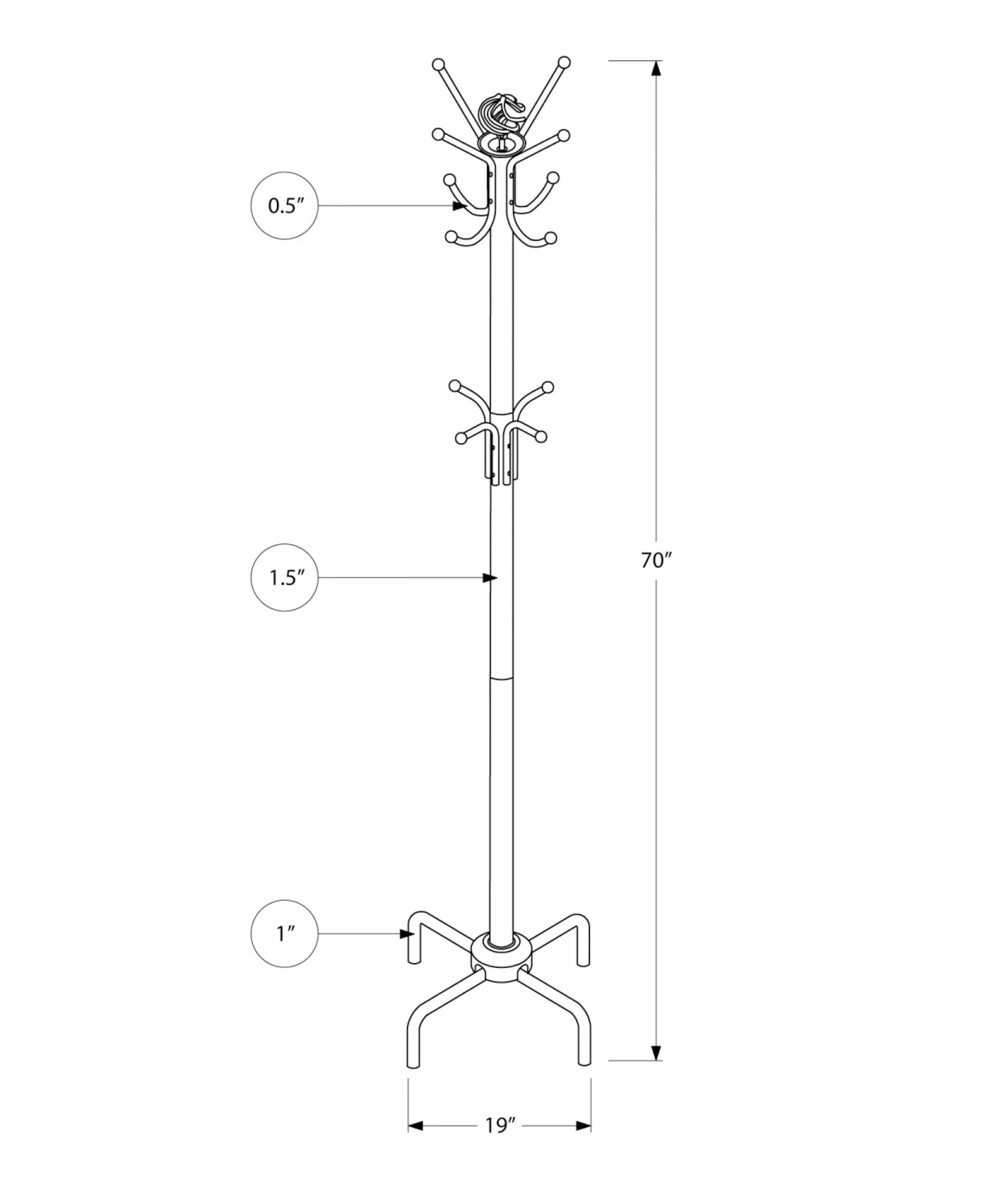 Elko Coat Rack - Red - Image 3