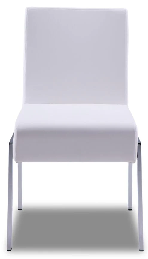 Ellis Side Chair -White, Chrome - Image 2