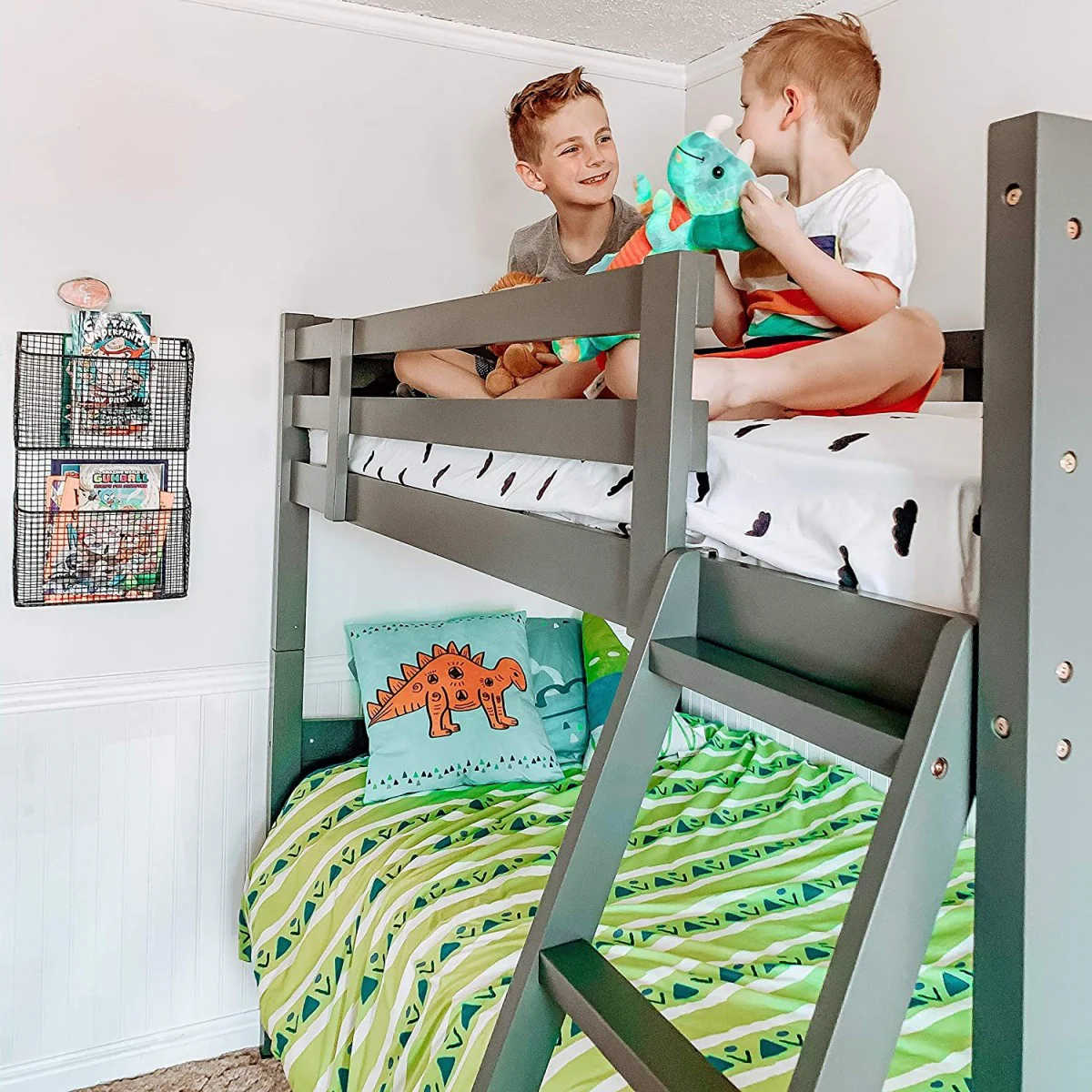 Ellis Twin Bunk Bed - Grey - Image 2