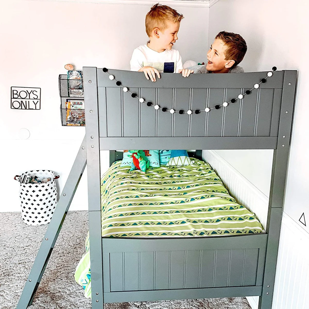 Ellis Twin Bunk Bed - Grey - Image 3