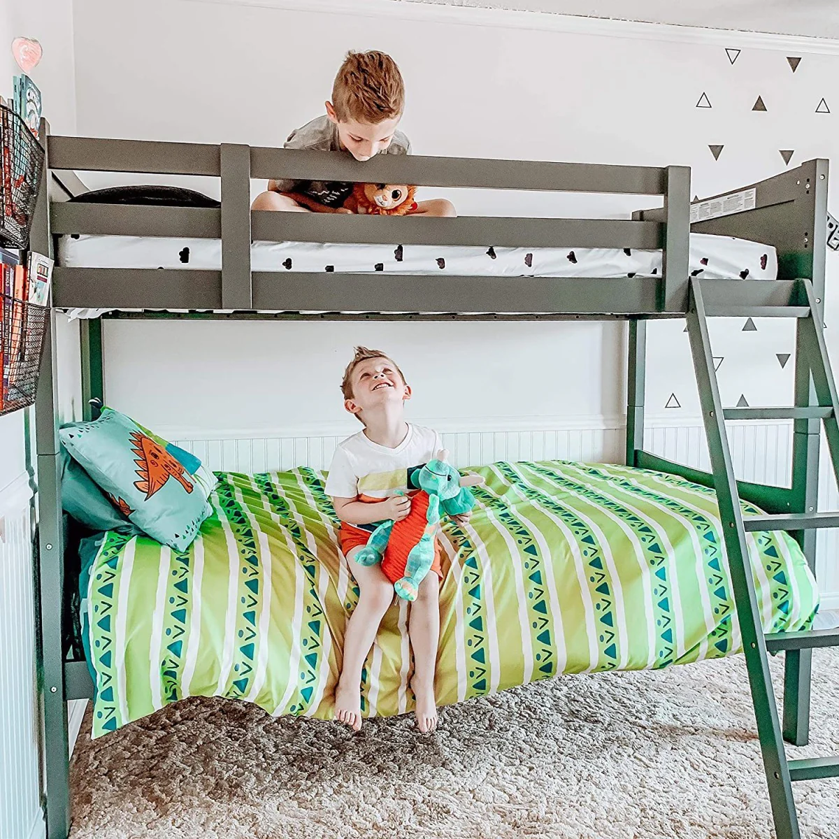 Ellis Twin Bunk Bed - Grey - Image 4