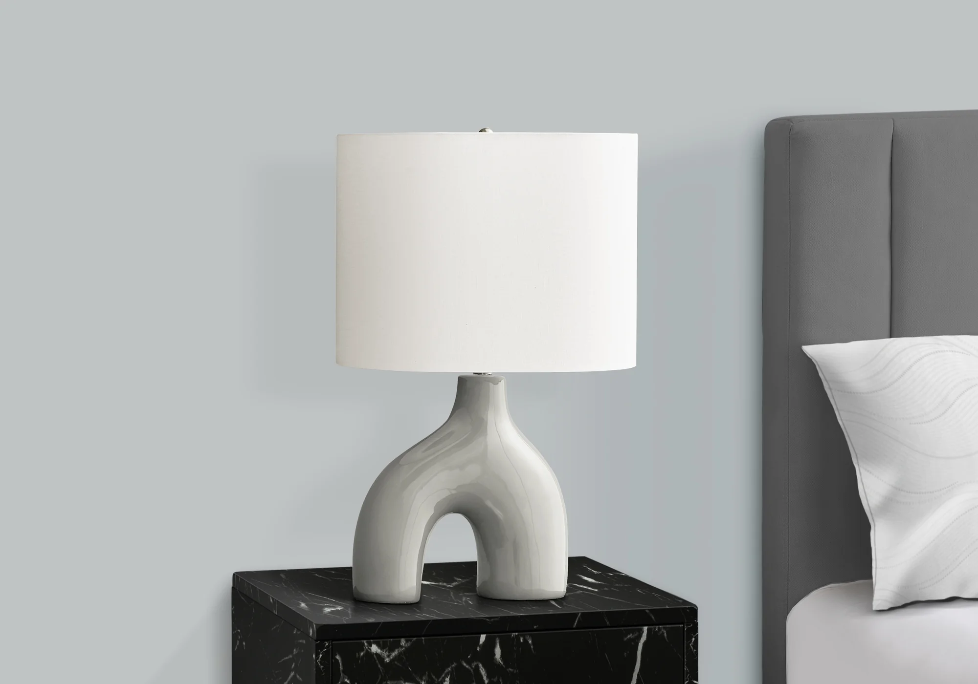 Elm Table Lamp - Light Grey - Image 3