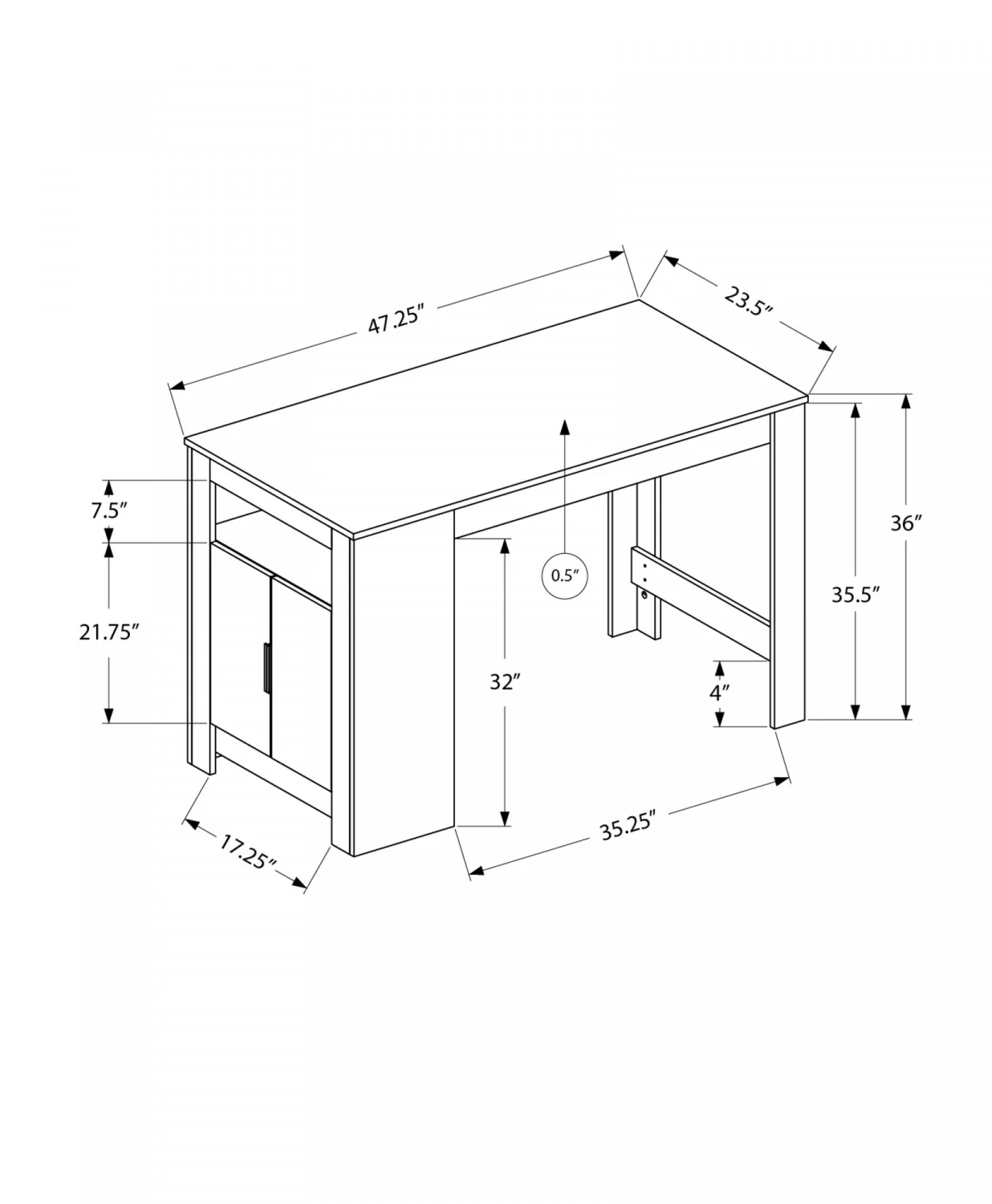 Elsie Counter-height Dining Table - White - Image 3