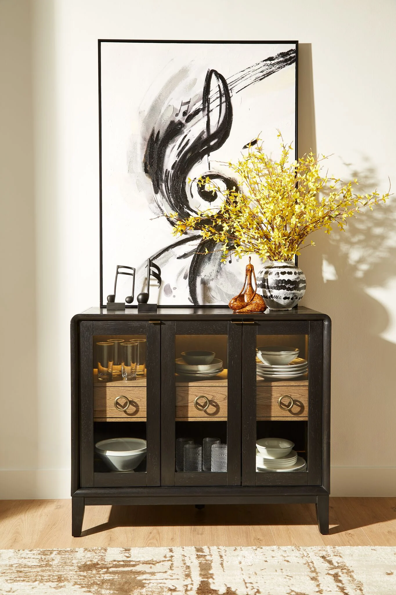 In Harmony - Elure Glass Door Server - Peppercorn - Image 2