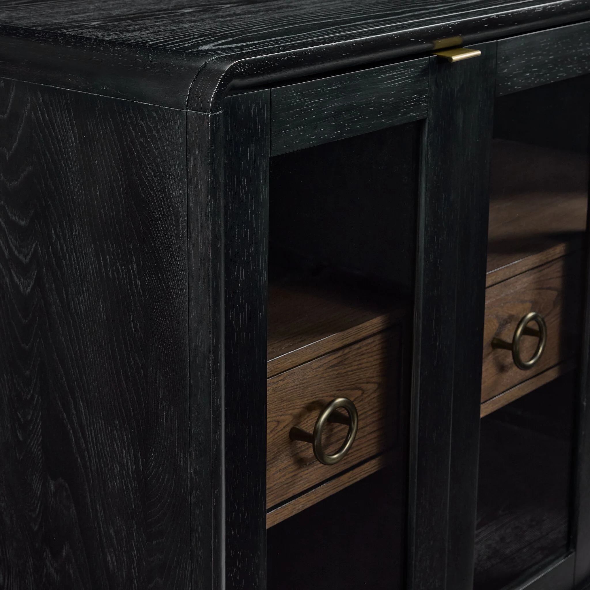 In Harmony - Elure Glass Door Server - Peppercorn - Image 5