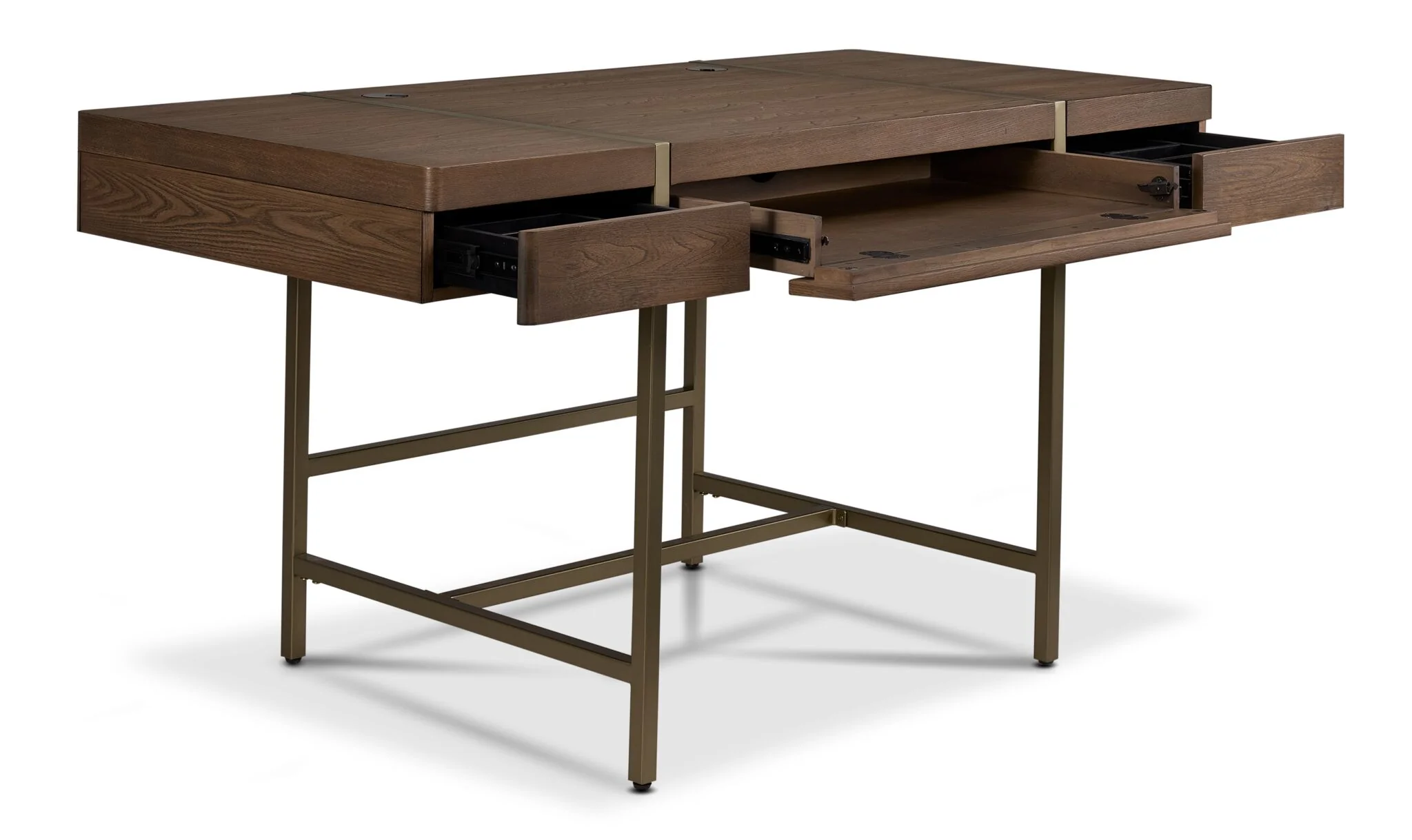 In Harmony - Elure Writing Desk - with USB - Latte - Image 4