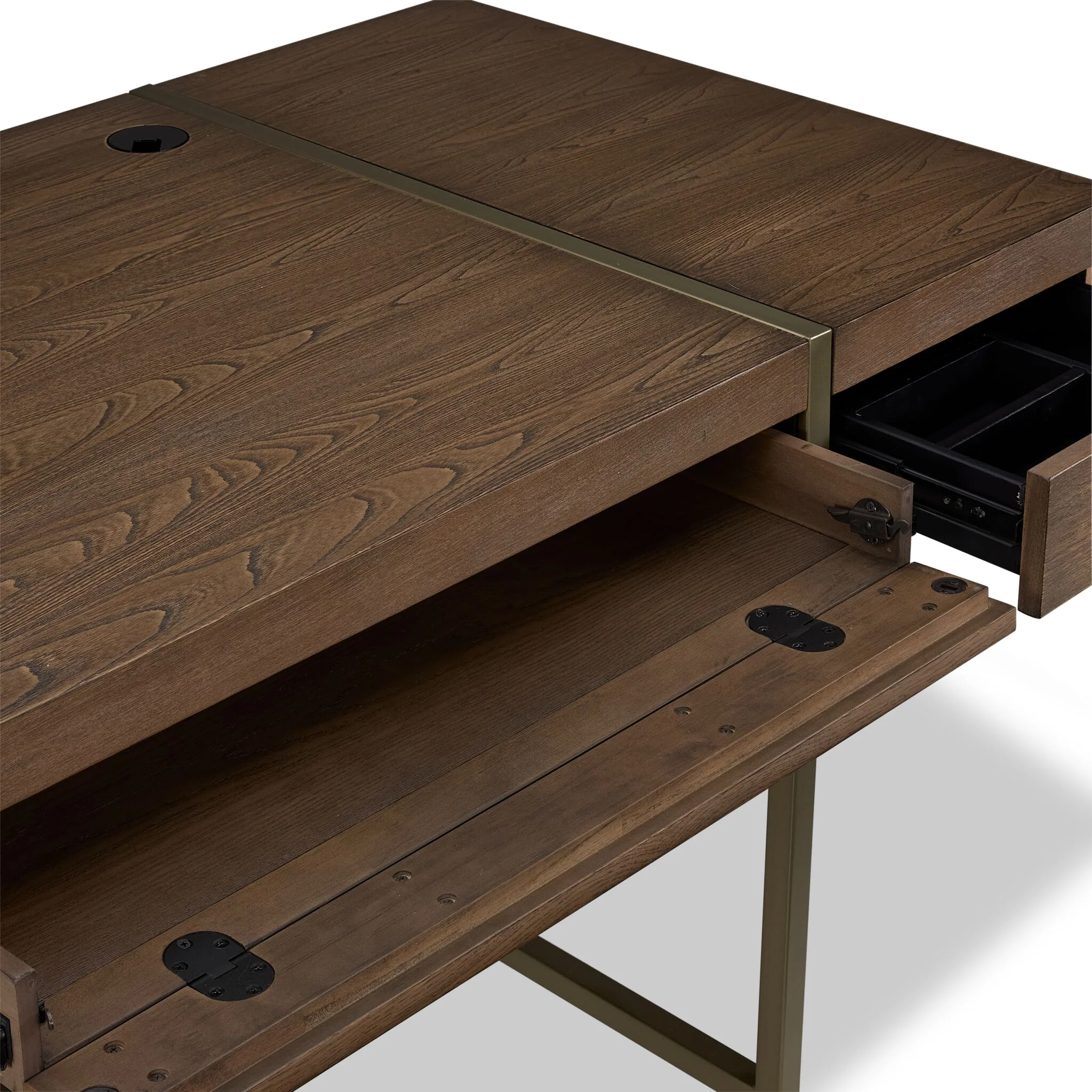 In Harmony - Elure Writing Desk - with USB - Latte - Image 5