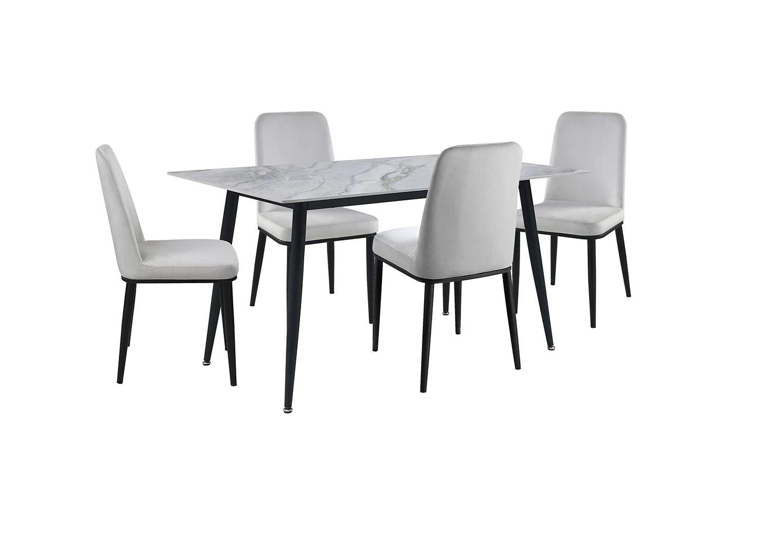 Emberly Sintered Stone Dining Table - Grey, Black - Image 5