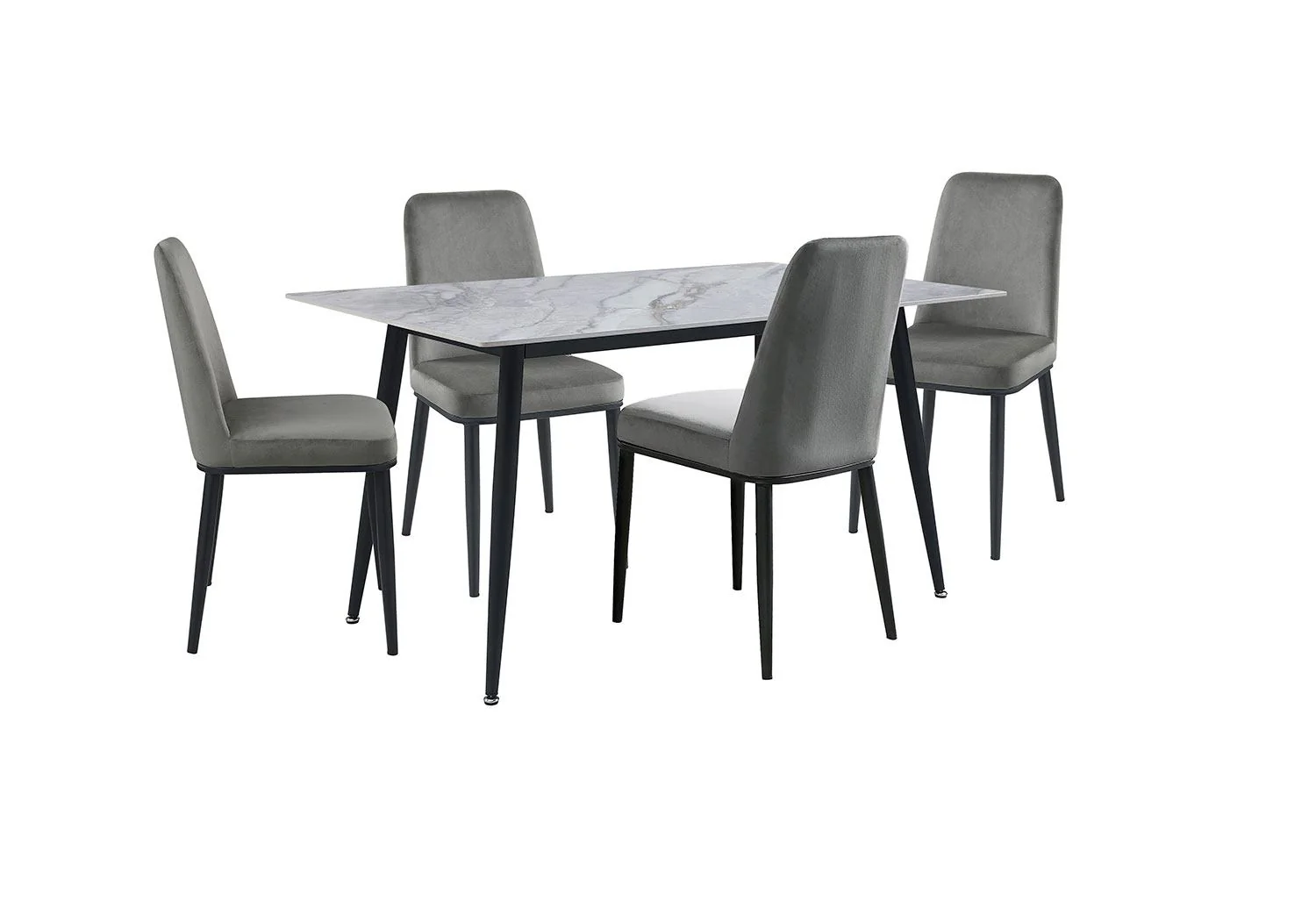 Emberly Sintered Stone Dining Table - Grey, Black - Image 7