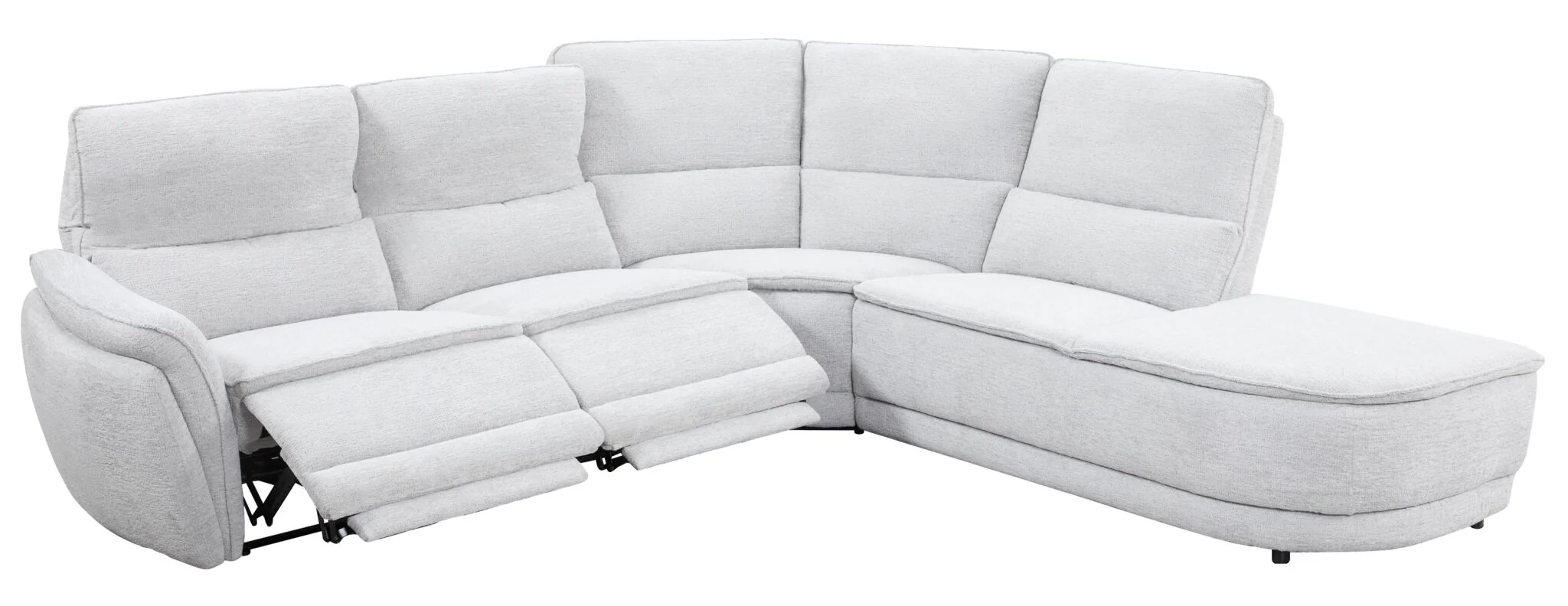 Emerson 4-Piece Power Reclining Sectional with Right Facing Chaise - Light Grey - Image 2