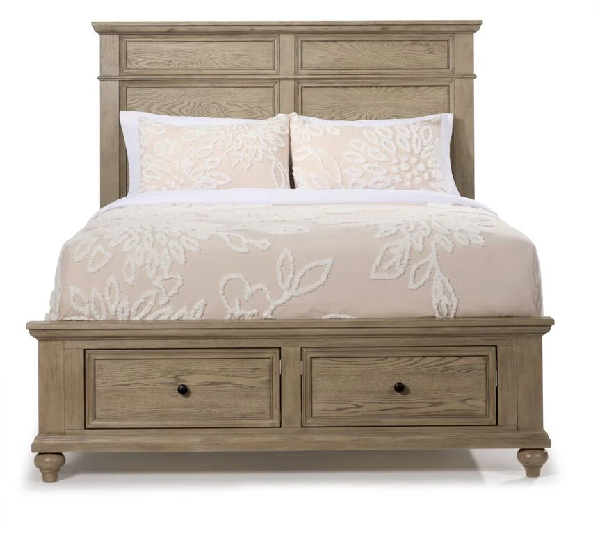 Emma 3-Piece King Storage Bed - Oak - Image 3