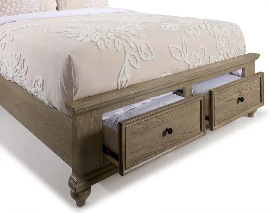 Emma 3-Piece King Storage Bed - Oak - Image 5