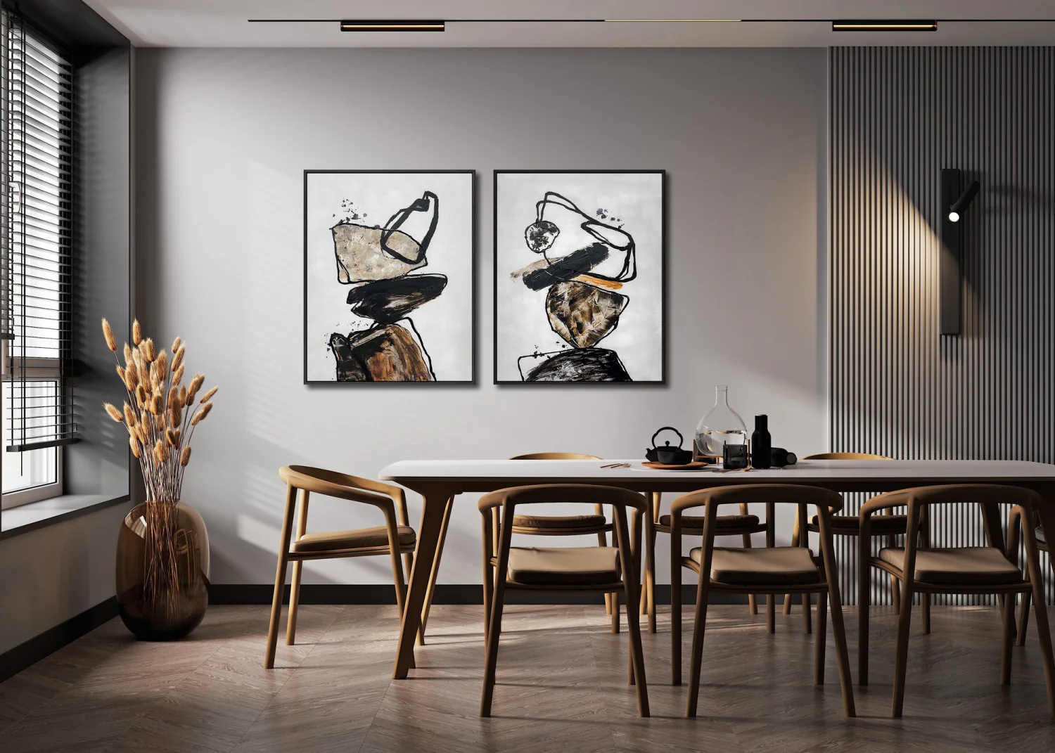 Equilibrium II Wall Art - Beige/Brown/Black - 24 X 30 - Image 2