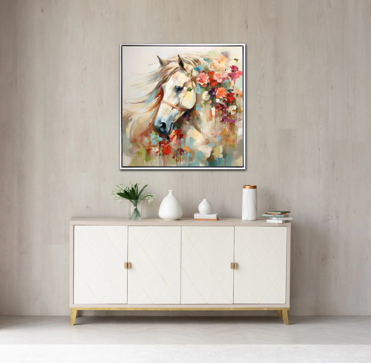 Equine Bloom Wall Art - Multi-Colour - 32 X 32 - Image 2