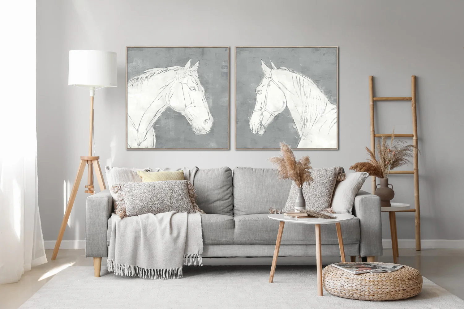 Equine Outline I Wall Art - White - 40 X 40 - Image 2