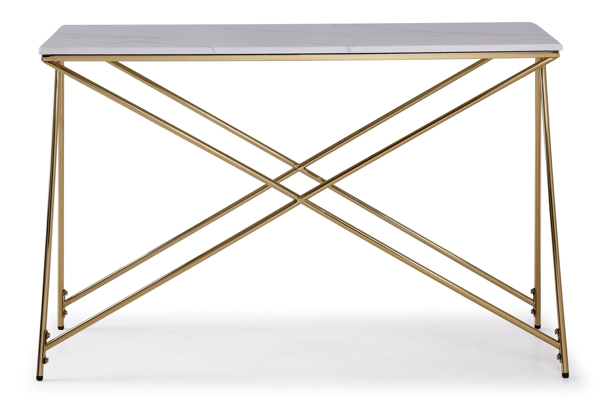 Farah 47" Sofa Table - White and Gold - Image 2