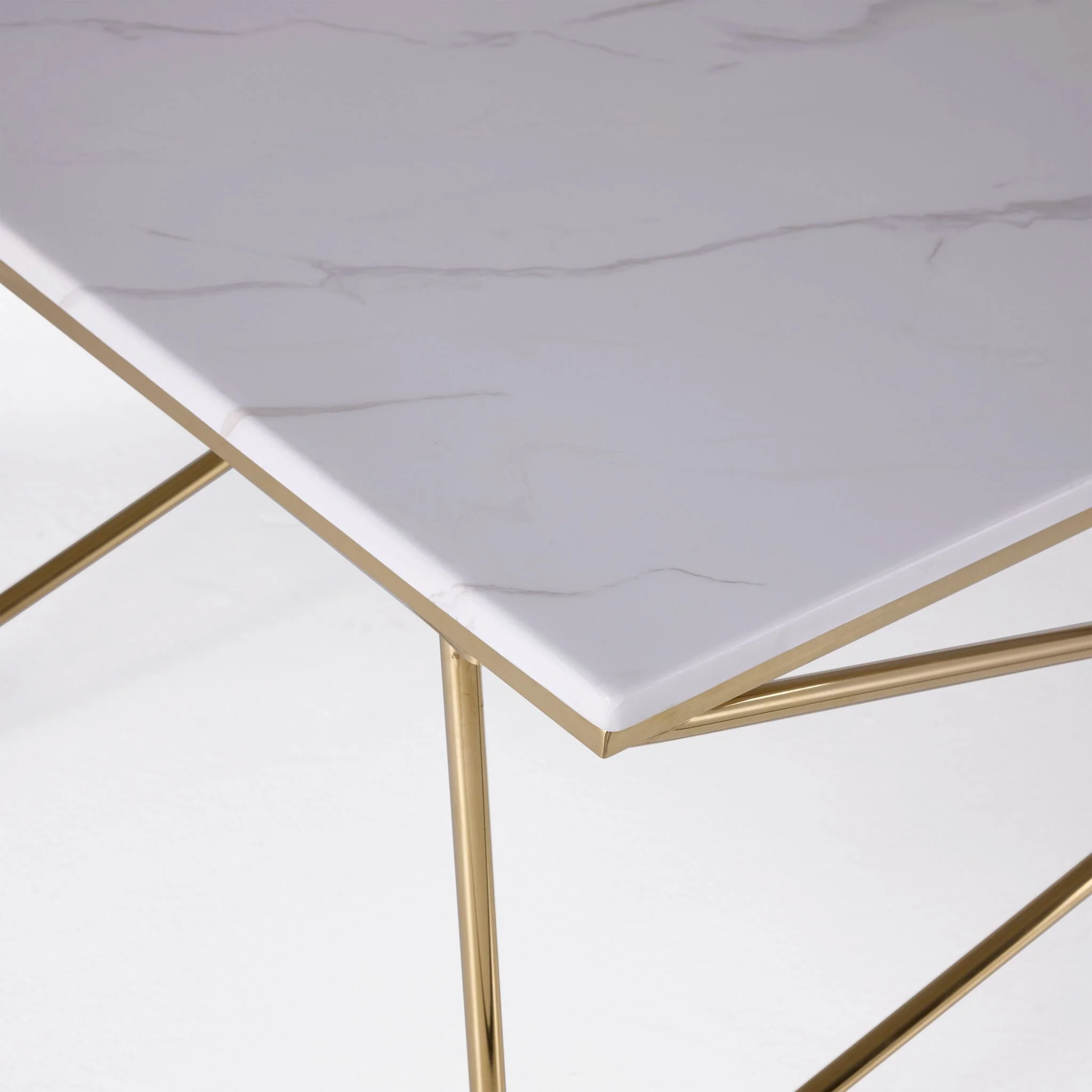 Farah 47" Sofa Table - White and Gold - Image 3