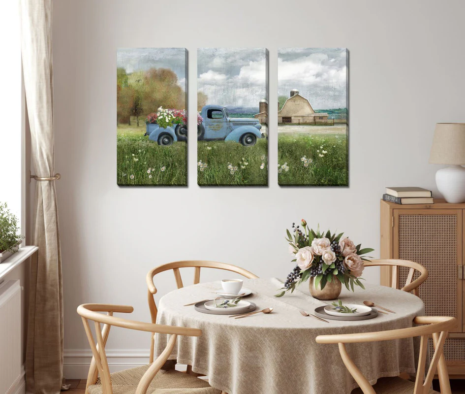 Farmstead Wall Art - Green/Blue - 45 X 30 - Set of 3 - Image 2