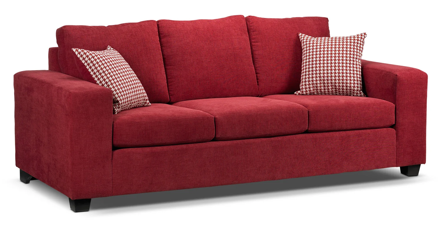 Fava Sofa and Loveseat Set - Red - Image 2