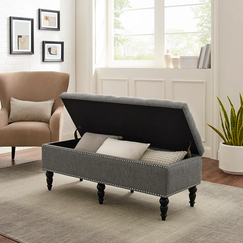 Faye Ottoman - Grey - Image 2