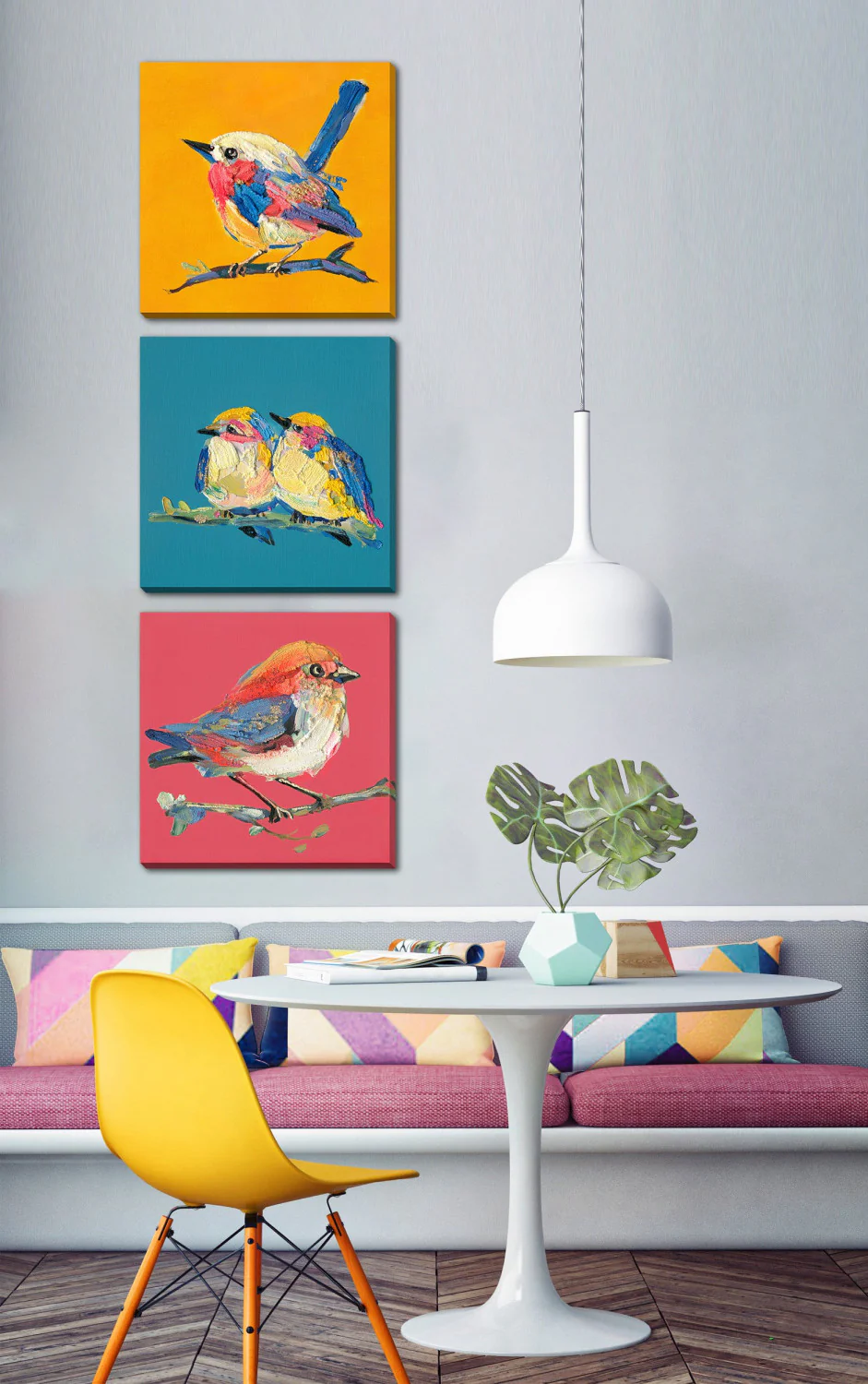 Feathered Friend Wall Art - Blue - 16 X 16 - Image 2