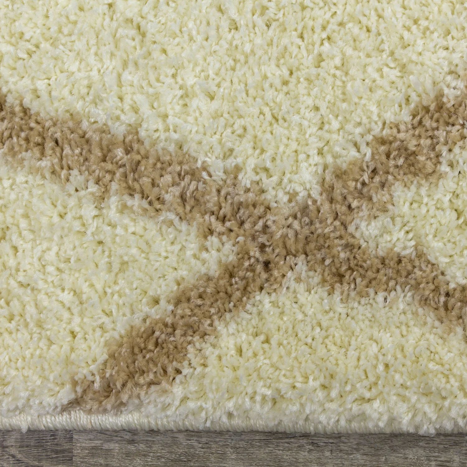 Finesse Lines Crossing Shag Area Rug - 8' X 11' - Cream/Beige - Image 8