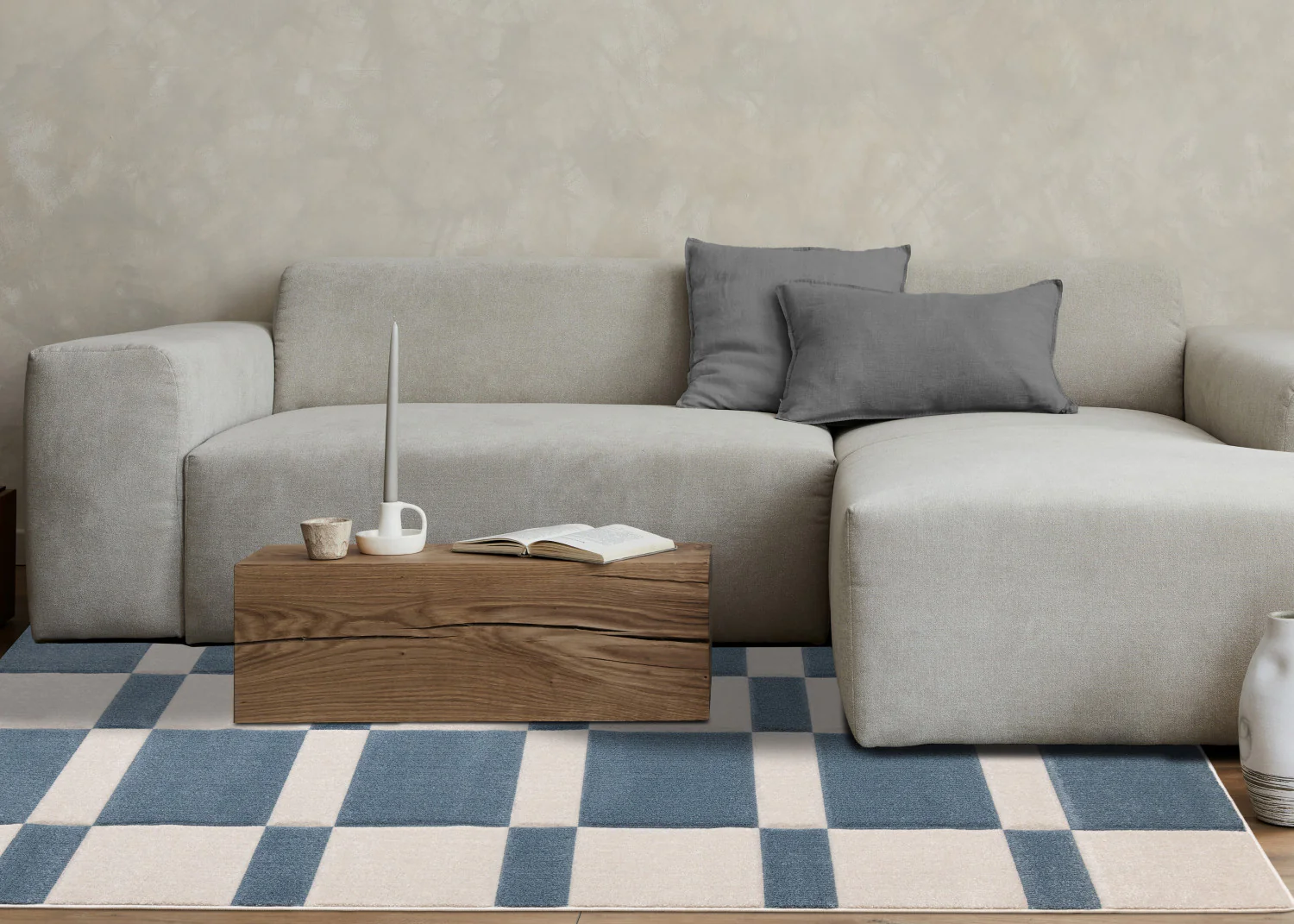 Finley Modern Geometric Area Rug - 5' X 8' - Blue/White - Image 3