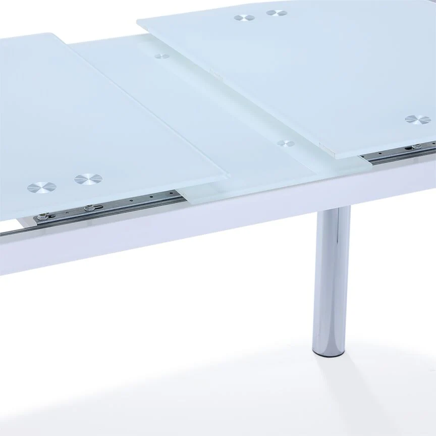 Fino Extendable Dining Table - White, Chrome - Image 4