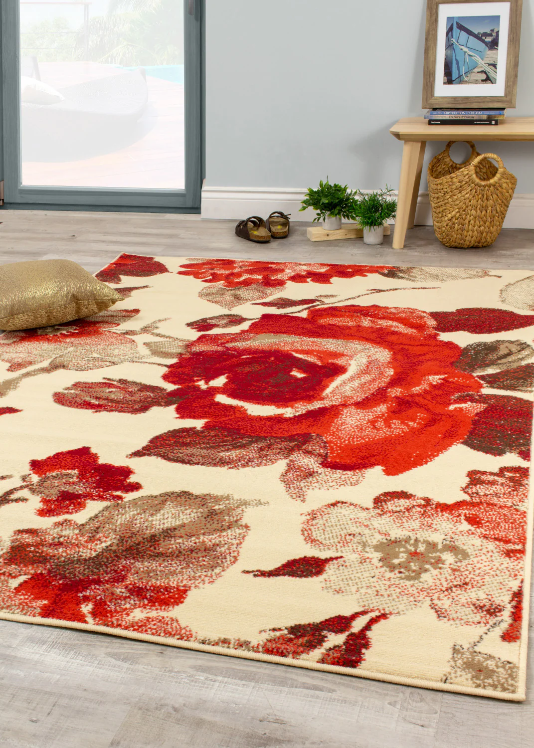 Fiona Vintage Area Rug - 5' X 7' - Cream/Red - Image 3