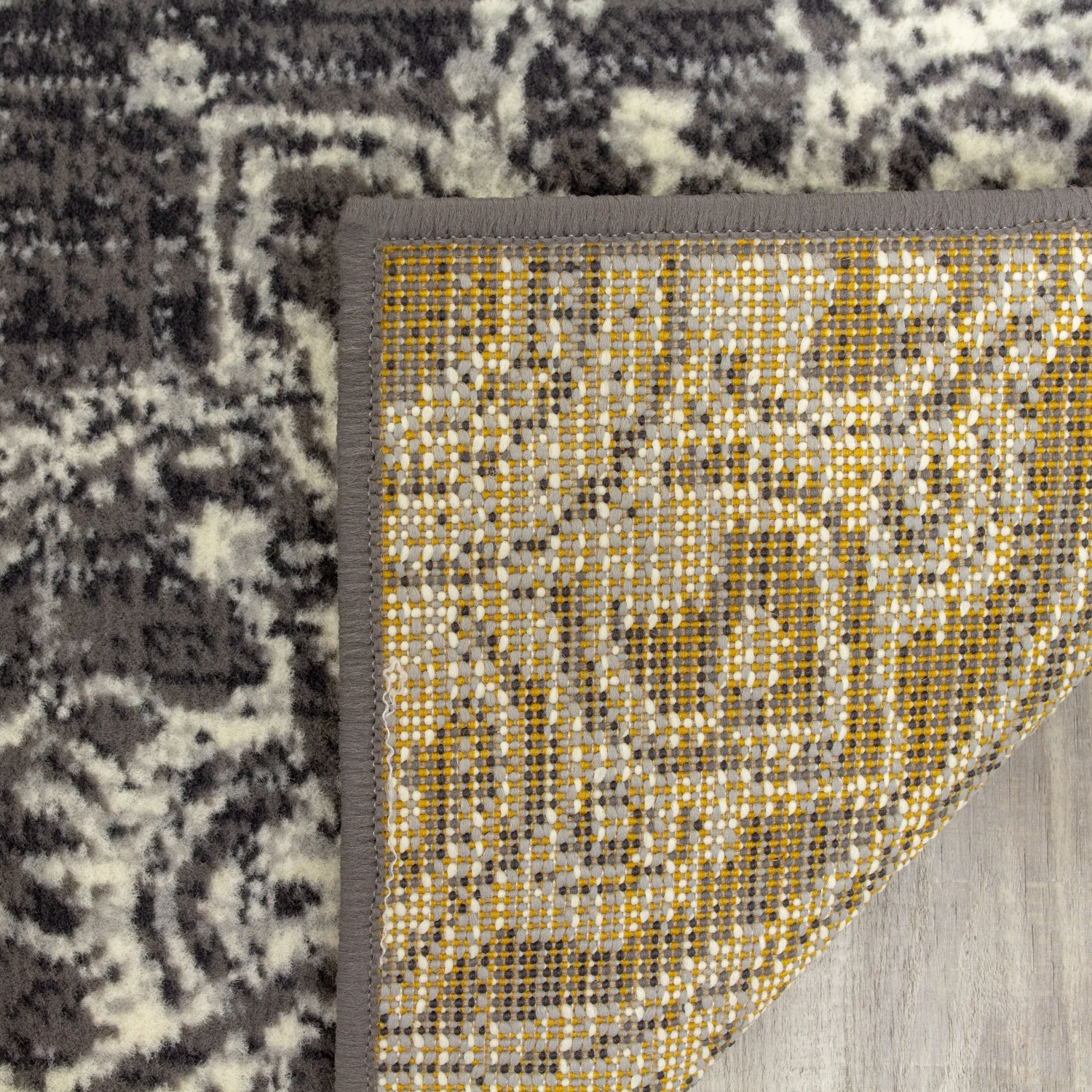 Fiona Medallion Stamps Area Rug - 8' X 10' - Grey/Cream - Image 5