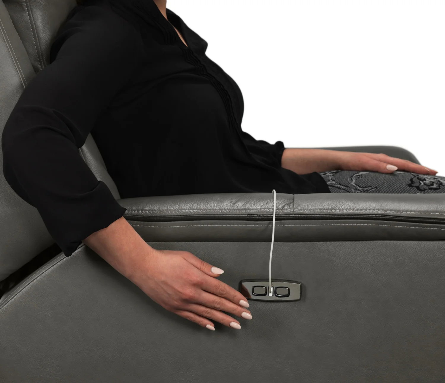 Firenze Power Reclining Loveseat - Grey - Image 9