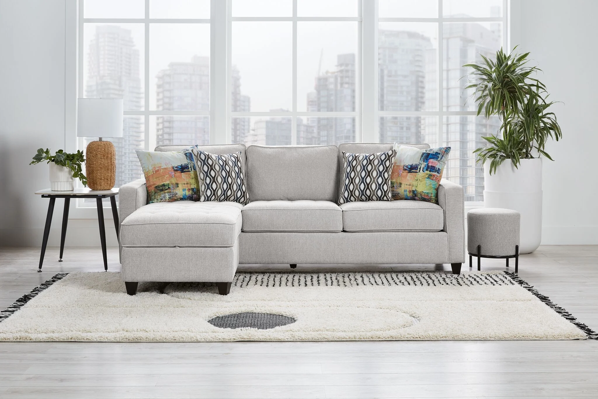 Flipp-it Sofa with Reversible Chaise/Ottoman - Platinum - Image 3