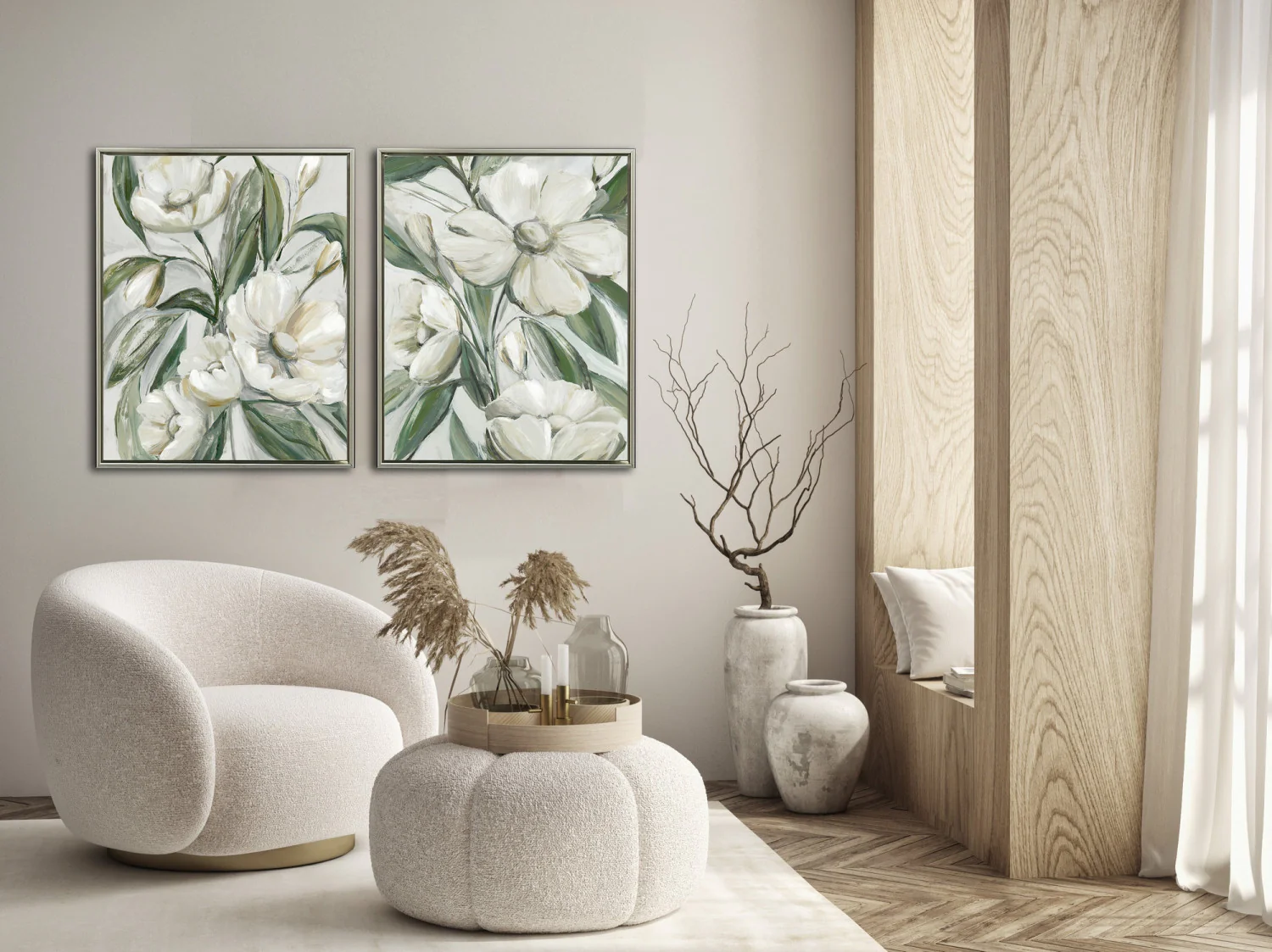Floral Contrast I Wall Art - White - 30 X 24 - Image 2