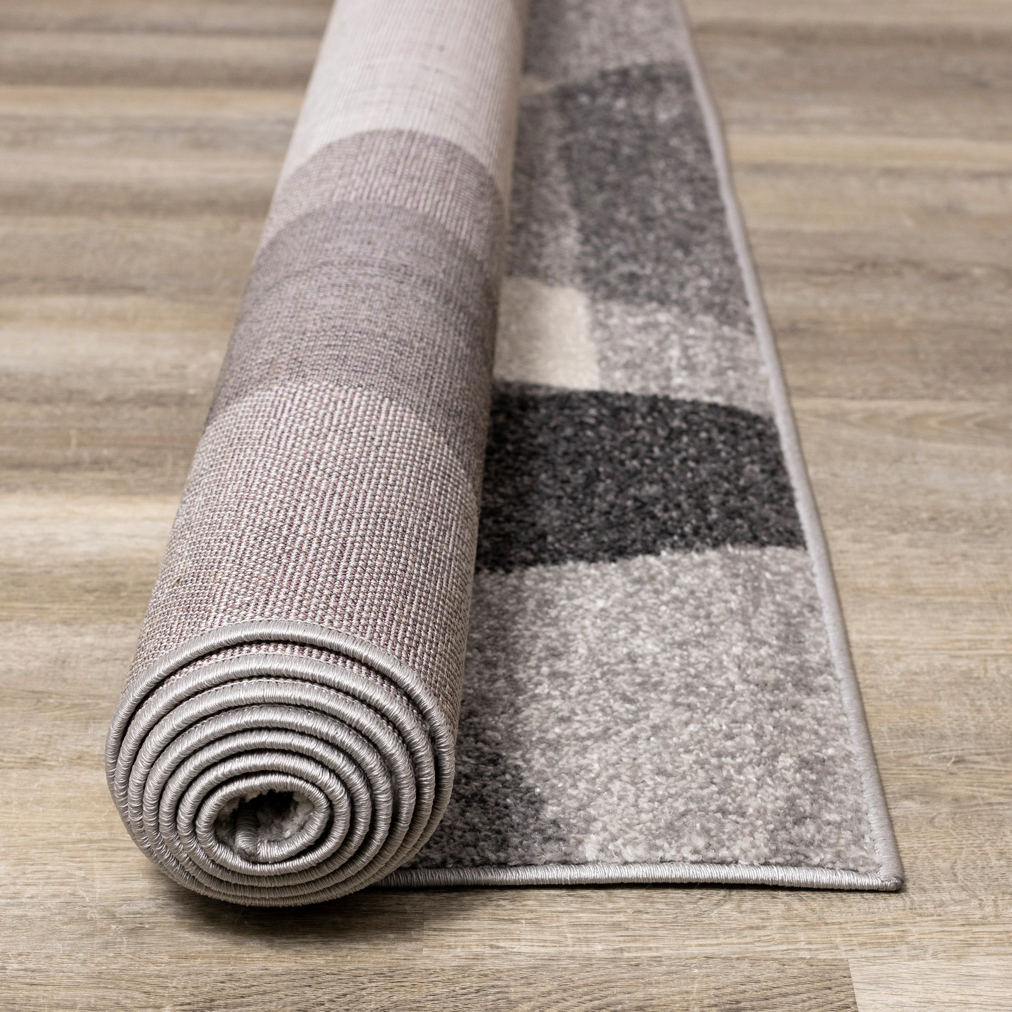 Focus 7'10" x 10'6" Geometric Shapes Area Rug - Grey, White - Image 11