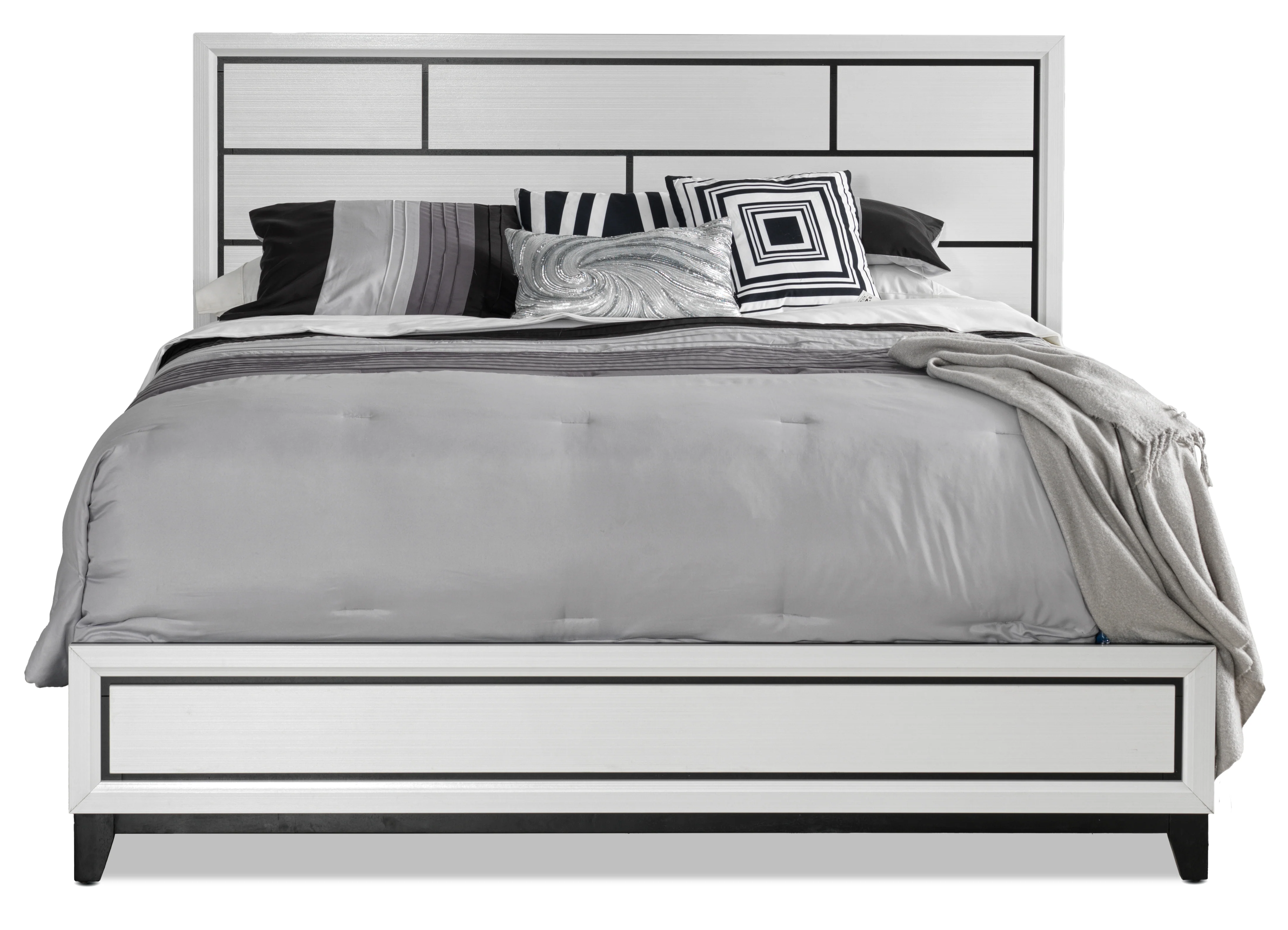 Fog 3-Piece King bed - White, Black - Image 2