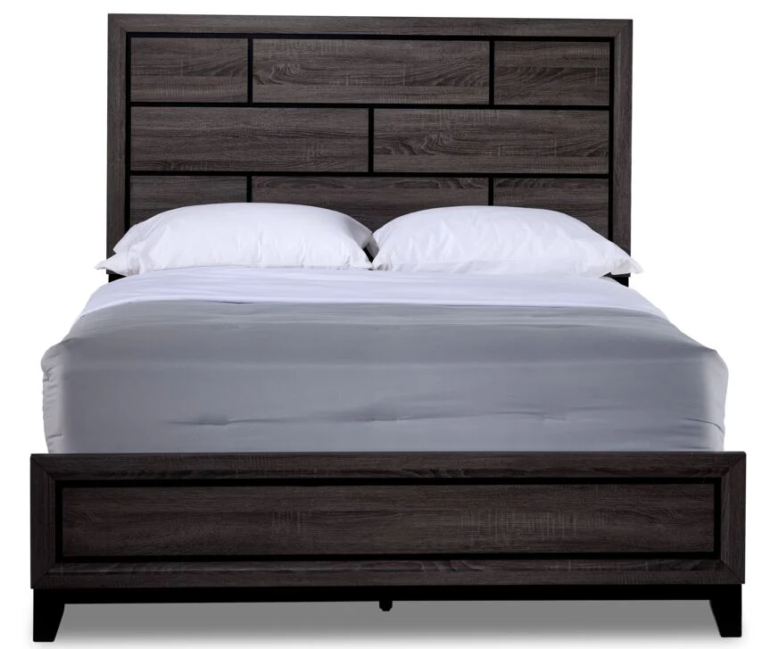 Fog 3-Piece Queen Bed - Grey, Black - Image 2