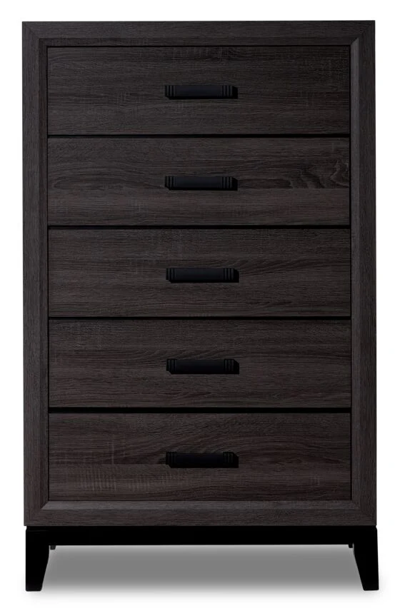 Fog 5-Drawer Chest - Grey, Black - Image 2