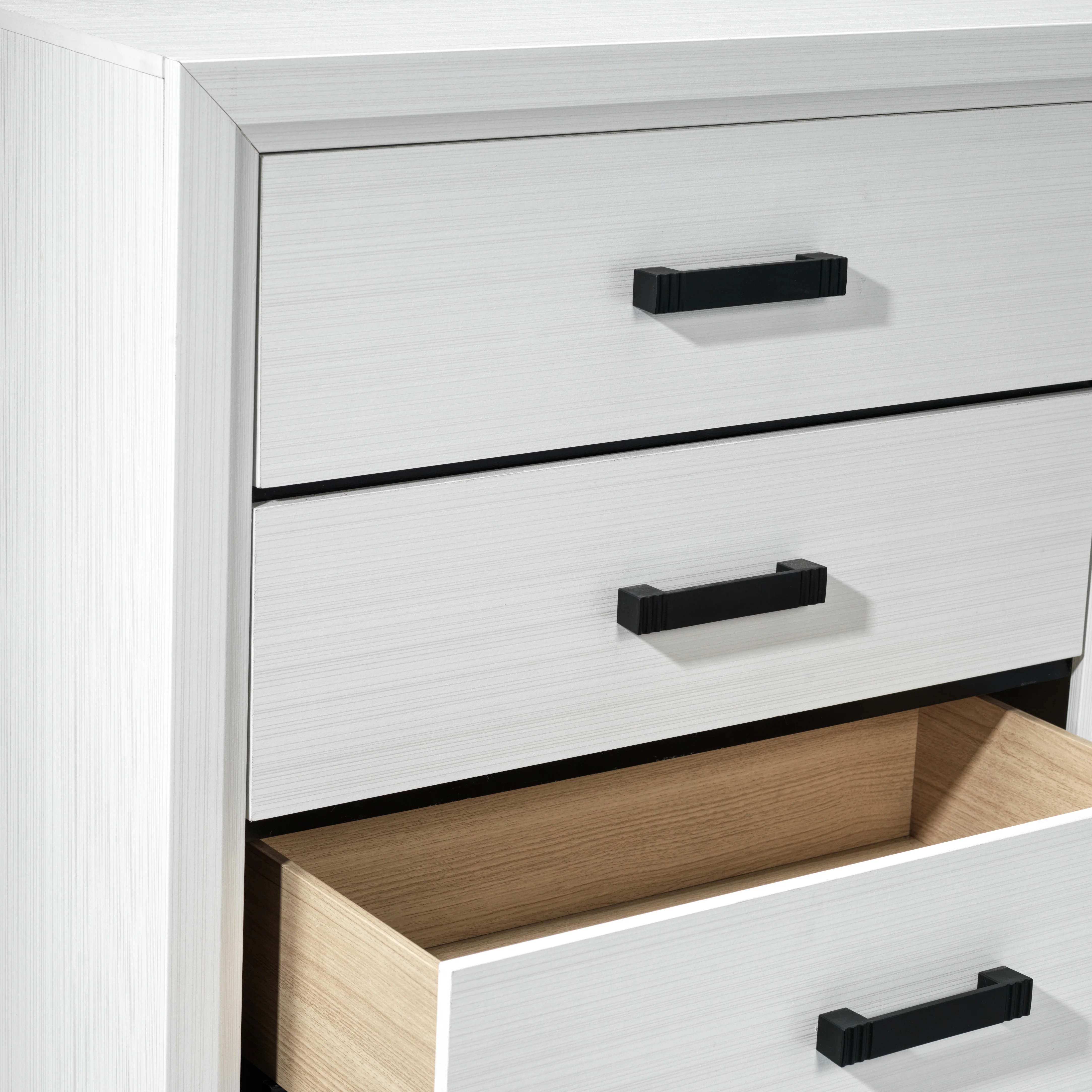 Fog 5-Drawer Chest - White, Black - Image 3