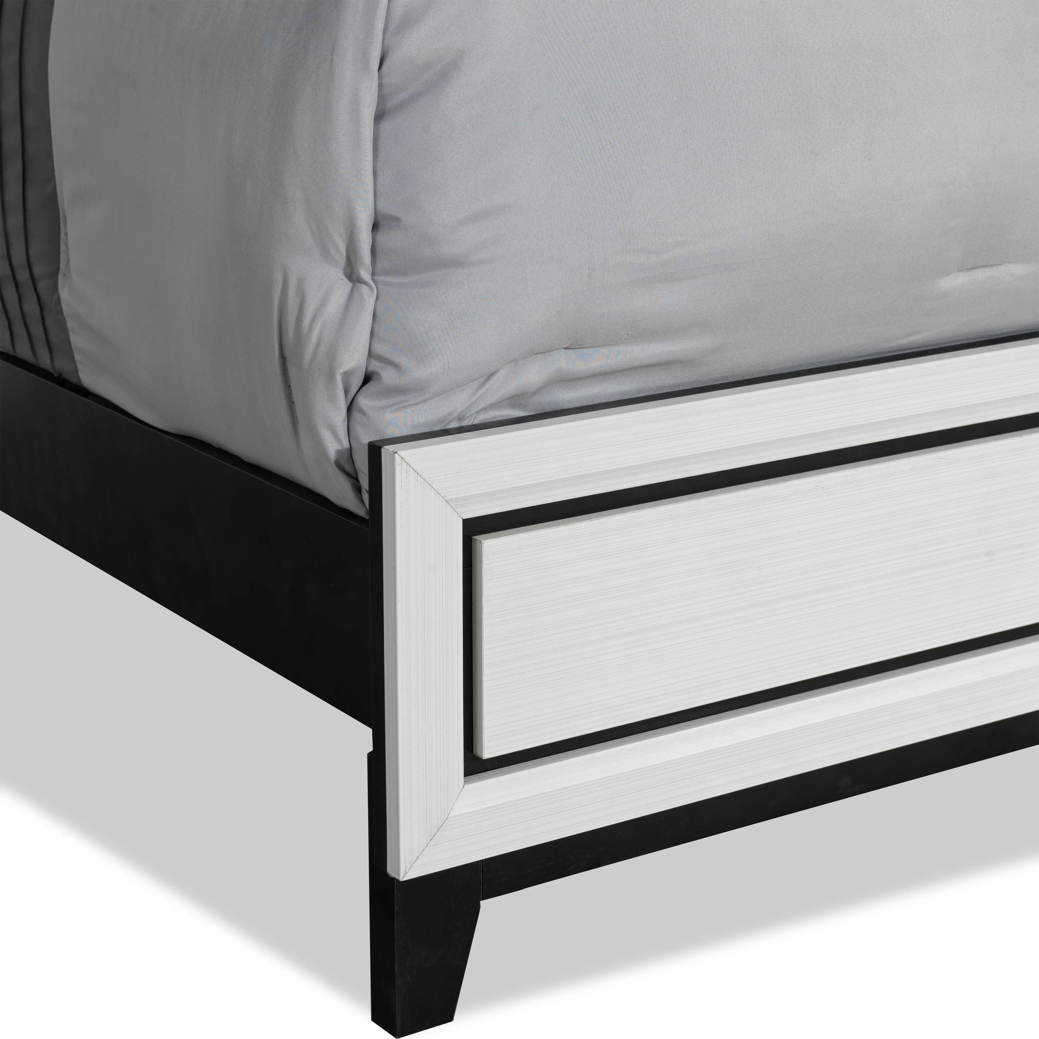 Fog 5-Piece King Bedroom Package - White, Black - Image 4