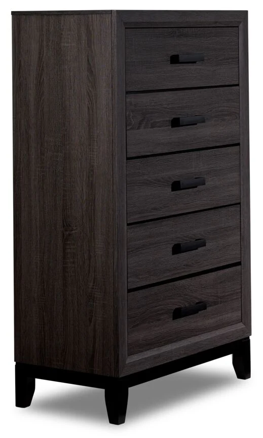 Fog 5-Piece Queen Bedroom Package - Grey, Black - Image 3
