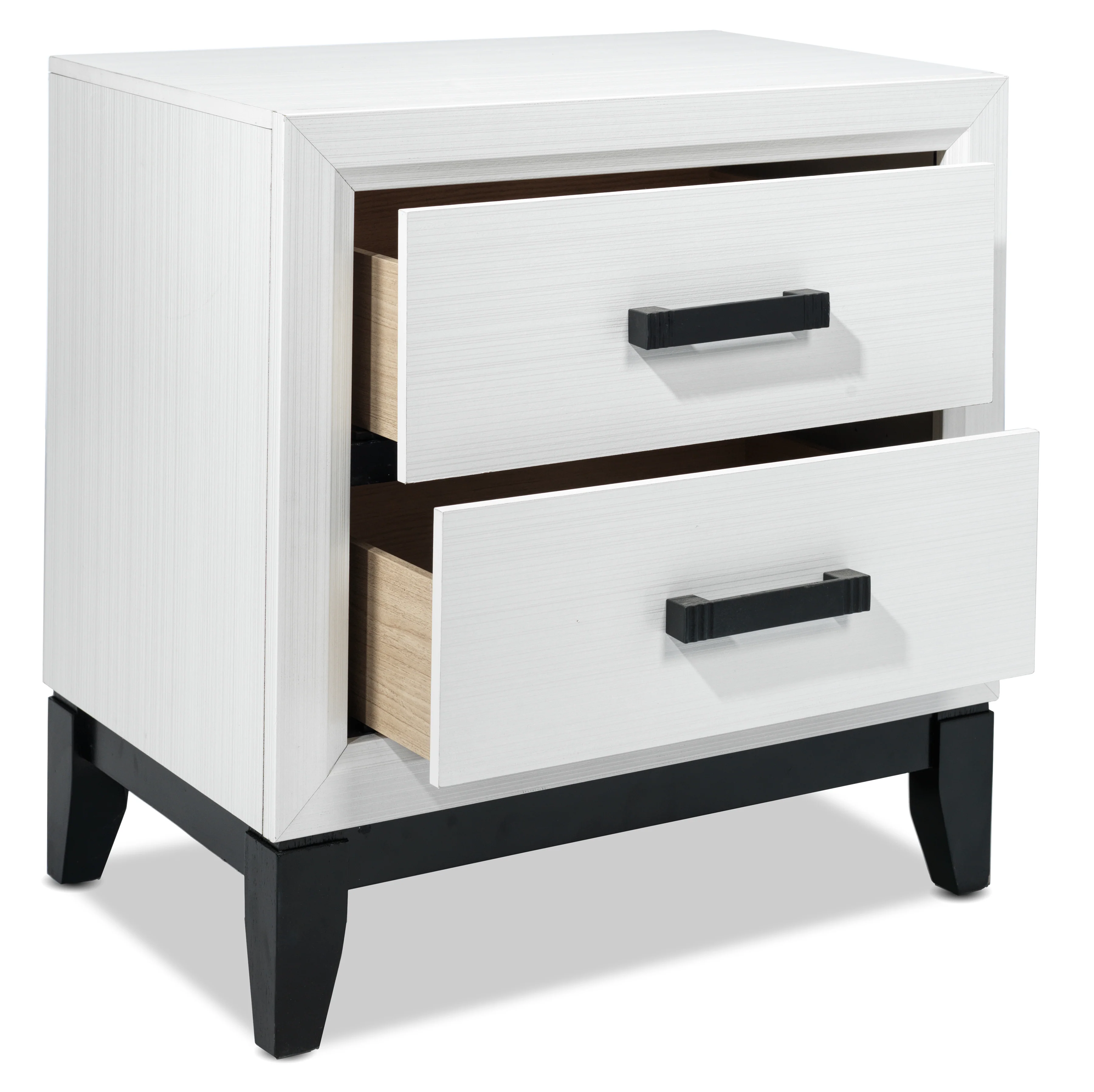 Fog 5-Piece Queen Bedroom Package - White, Black - Image 6