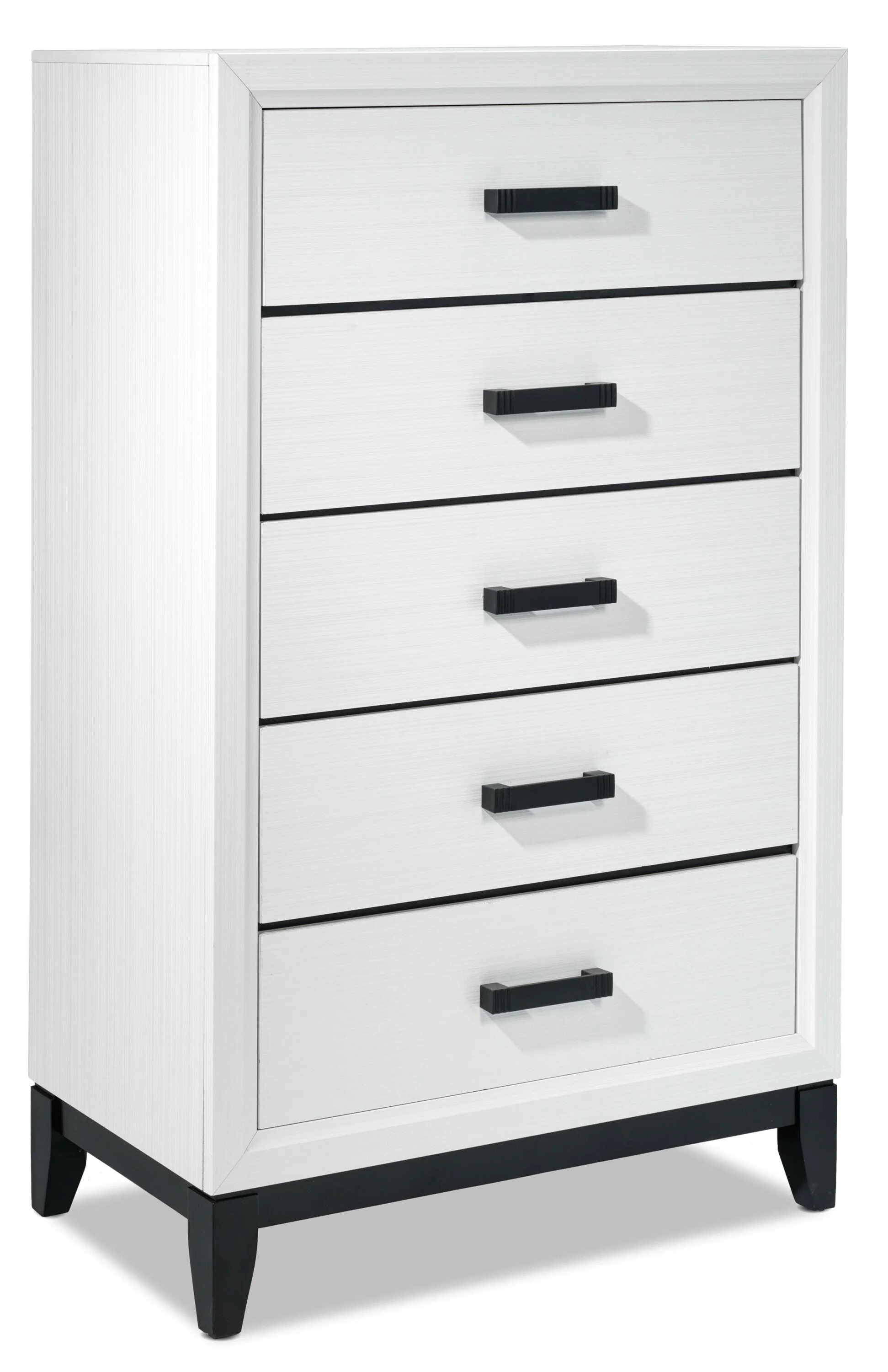 Fog 5-Piece Queen Bedroom Package - White, Black - Image 8