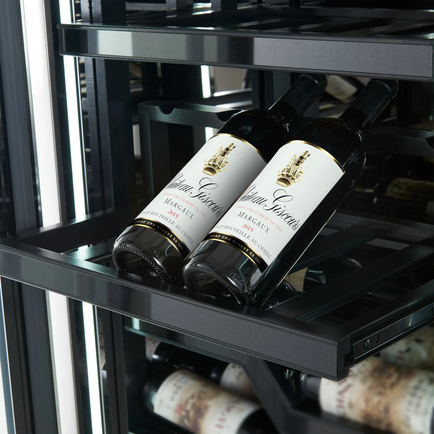 Forno Abruzzo 48" Stainless Steel 102 Bottle Dual Zone Wine Cellar with Green Holders (24 Cu. Ft.) - FWCDR6610-48S - Image 6
