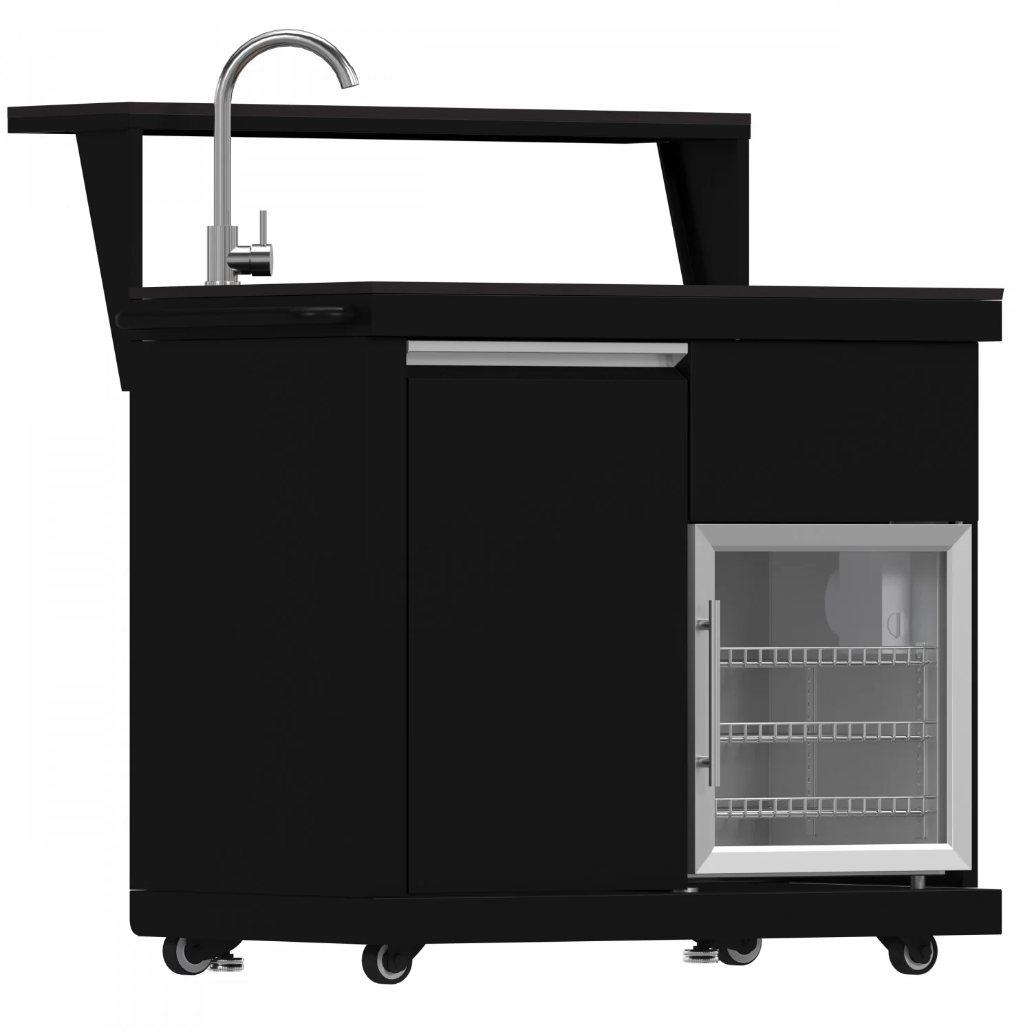Forno All'Aperto Black Countertop Outdoor Kitchen with 62,600 BTU BBQ and Beverage Centre - FODKT2582BLK - Image 10