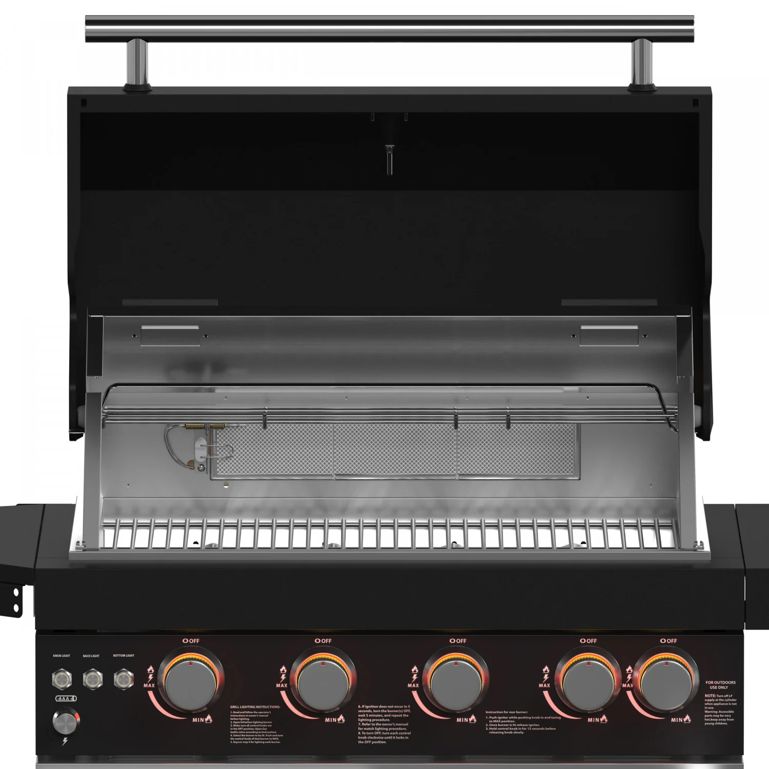 Forno All'Aperto Black Countertop Outdoor Kitchen with 62,600 BTU BBQ and Beverage Centre - FODKT2582BLK - Image 17