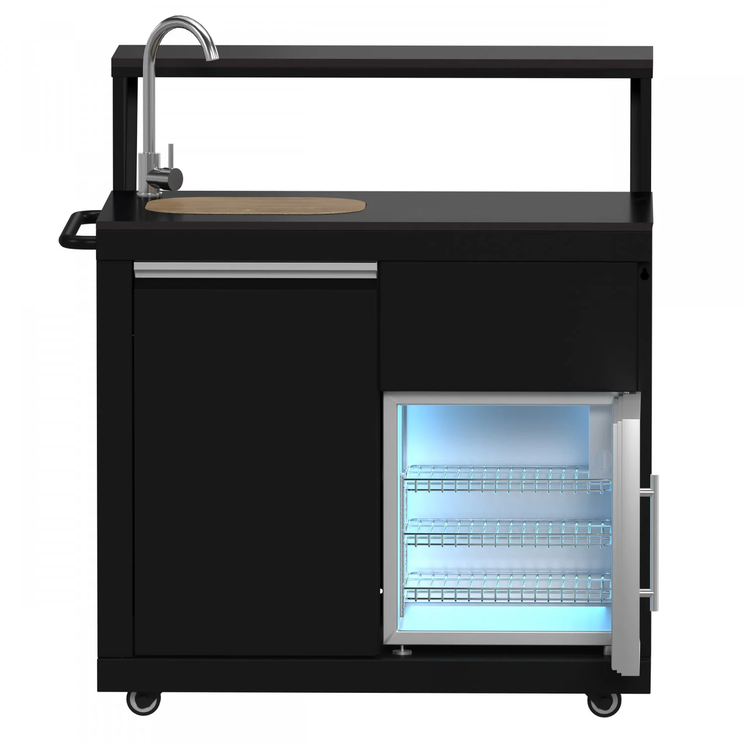 Forno All'Aperto Black Countertop Outdoor Kitchen with 62,600 BTU BBQ and Beverage Centre - FODKT2582BLK - Image 5