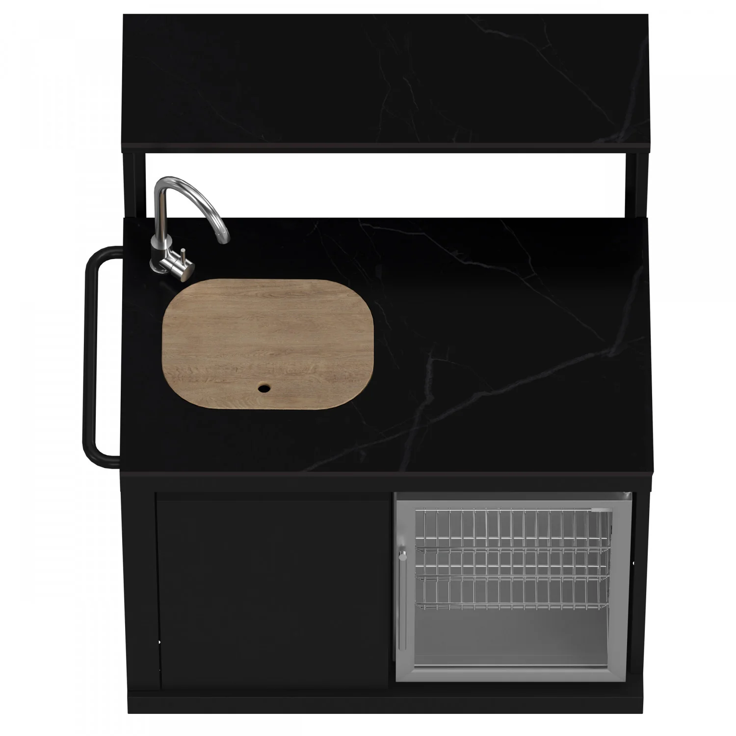 Forno All'Aperto Black Countertop Outdoor Kitchen with 74,600 BTU BBQ, Pizza Oven and Bar Module - FODKT2551BLK - Image 10