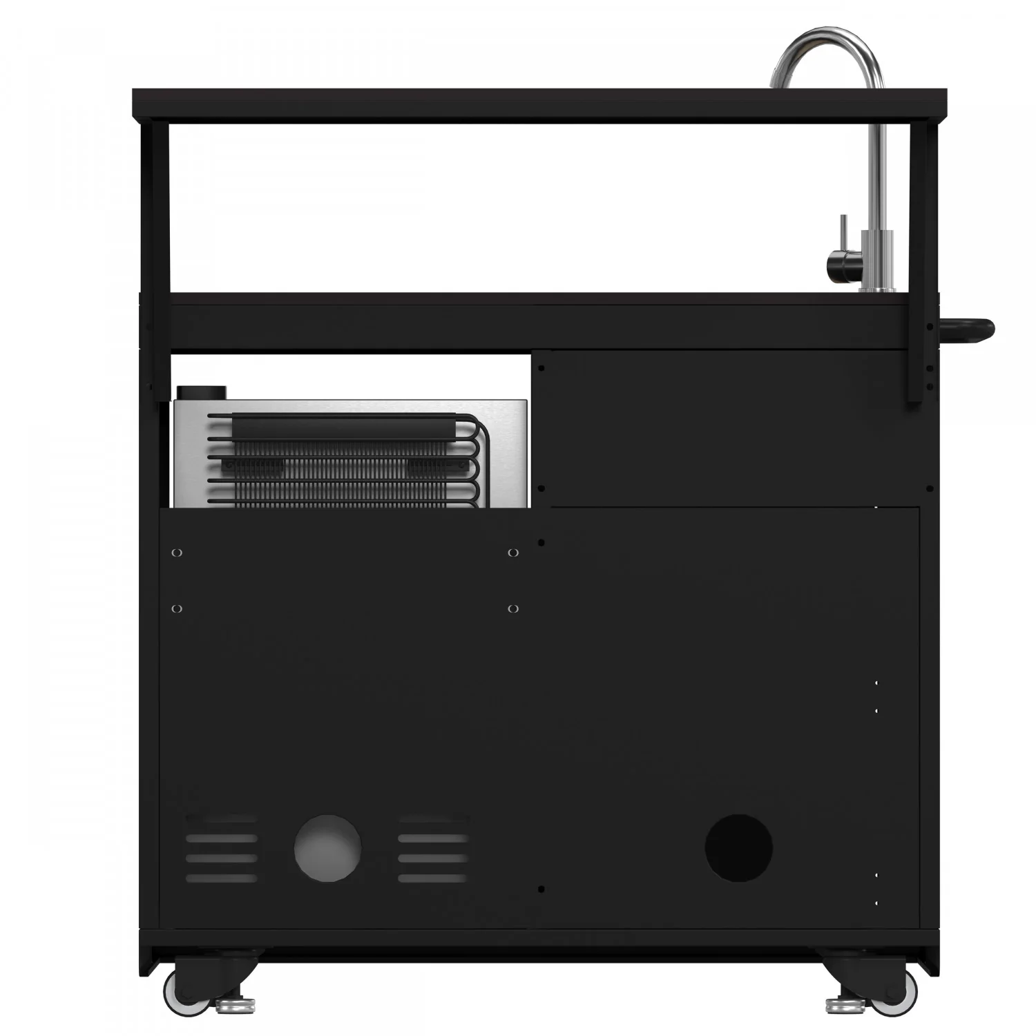 Forno All'Aperto Black Countertop Outdoor Kitchen with 74,600 BTU BBQ, Pizza Oven and Bar Module - FODKT2551BLK - Image 13
