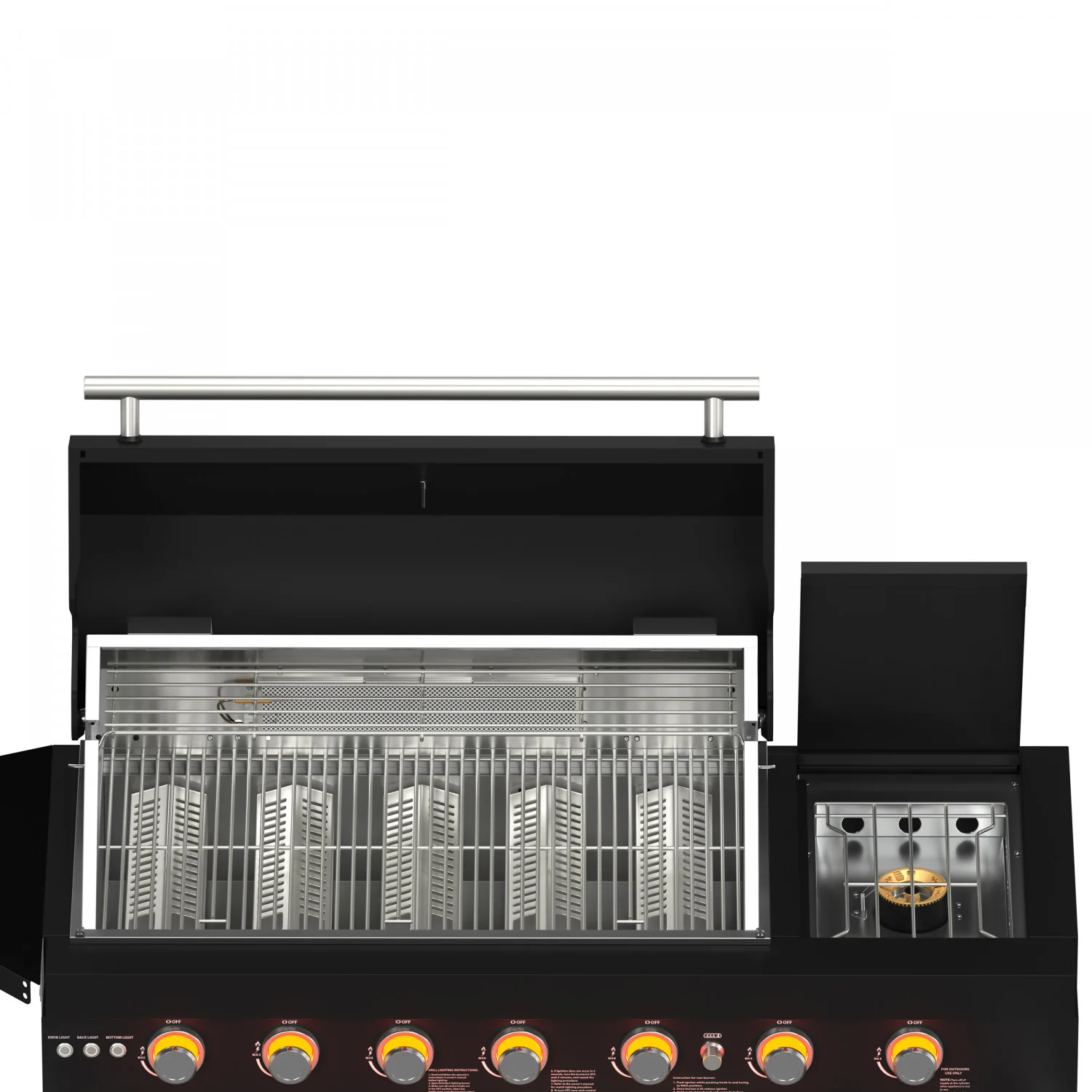 Forno All'Aperto Black Countertop Outdoor Kitchen with 74,600 BTU BBQ, Pizza Oven and Bar Module - FODKT2551BLK - Image 17